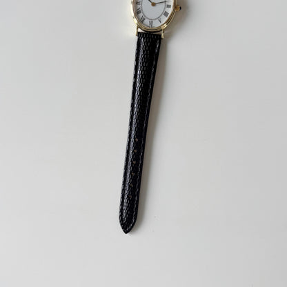 Tiffany 1990s Oval Dial 14K Case Watch