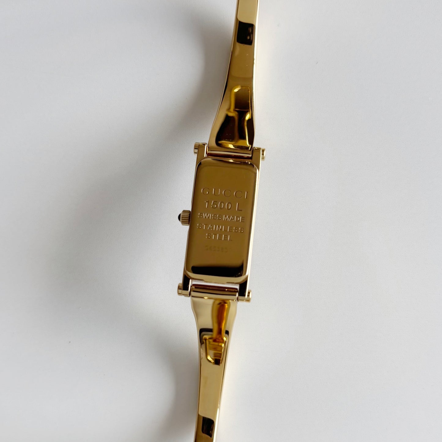 Gucci 1990s Seashell Dial Gold Plated Bangle Watch