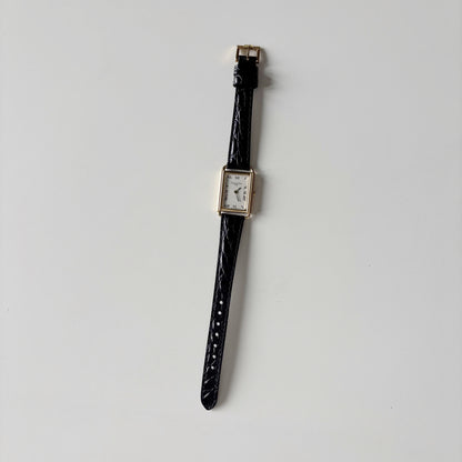 Dior 1990s CD Logo Tank Gold Plated Watch