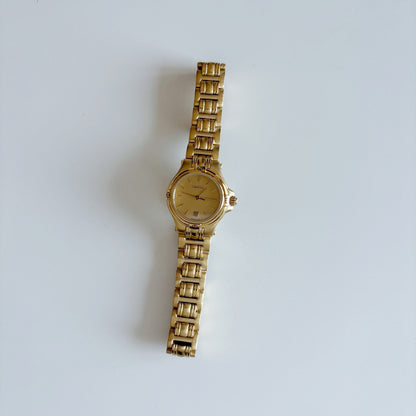 Gucci 1990s Date Gold Plated Watch