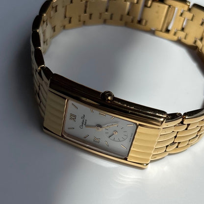Dior 1990s Sub second Tank Gold Plated Watch