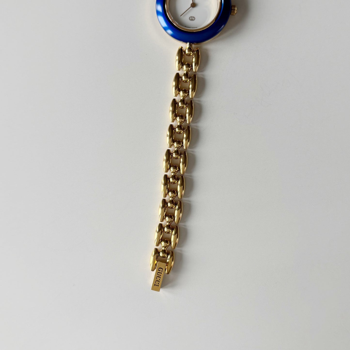 Gucci Interchangeable Bezel Gold Plated Rice Chain Watch with 6 bezels, case (168mm)