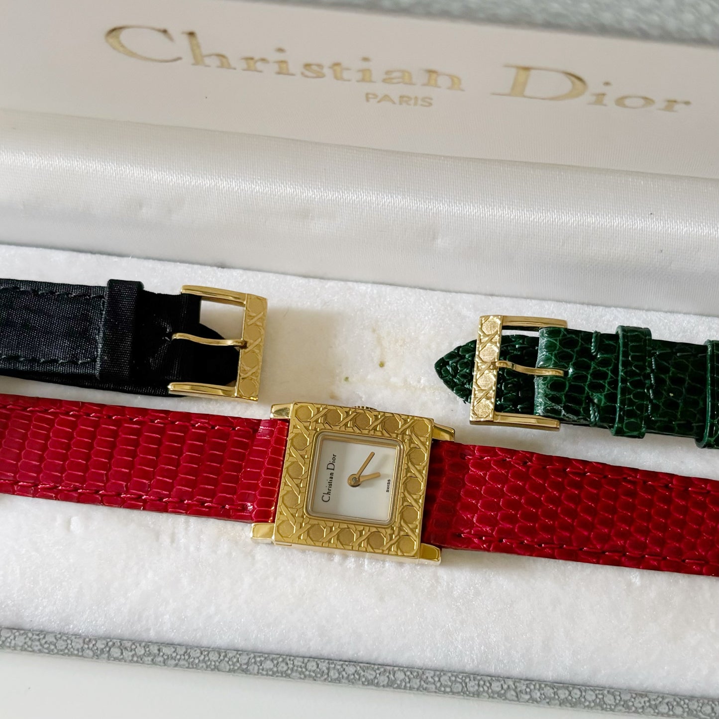 Dior 1990s La Parisienne Interchangeable Belt Watch with 2 belt straps