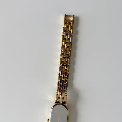Yves Saint Laurent 1990s Oval Dial Gold Plated Watch