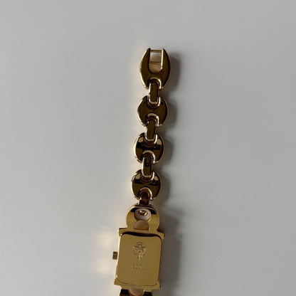 Gucci 1990s Interchangeable Strap Gold Plated Watch with 3 straps, case