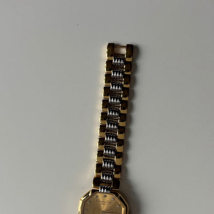 Dior 1990s Octagon Two Tone Gold Plated Watch