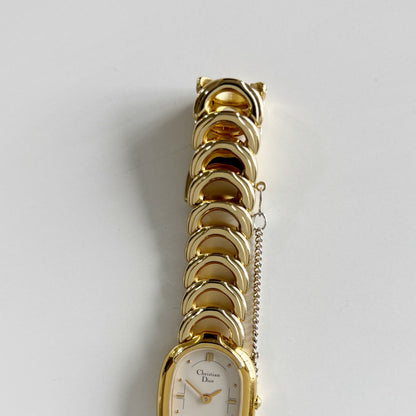 Dior 1990s Oval Gold Plated Watch