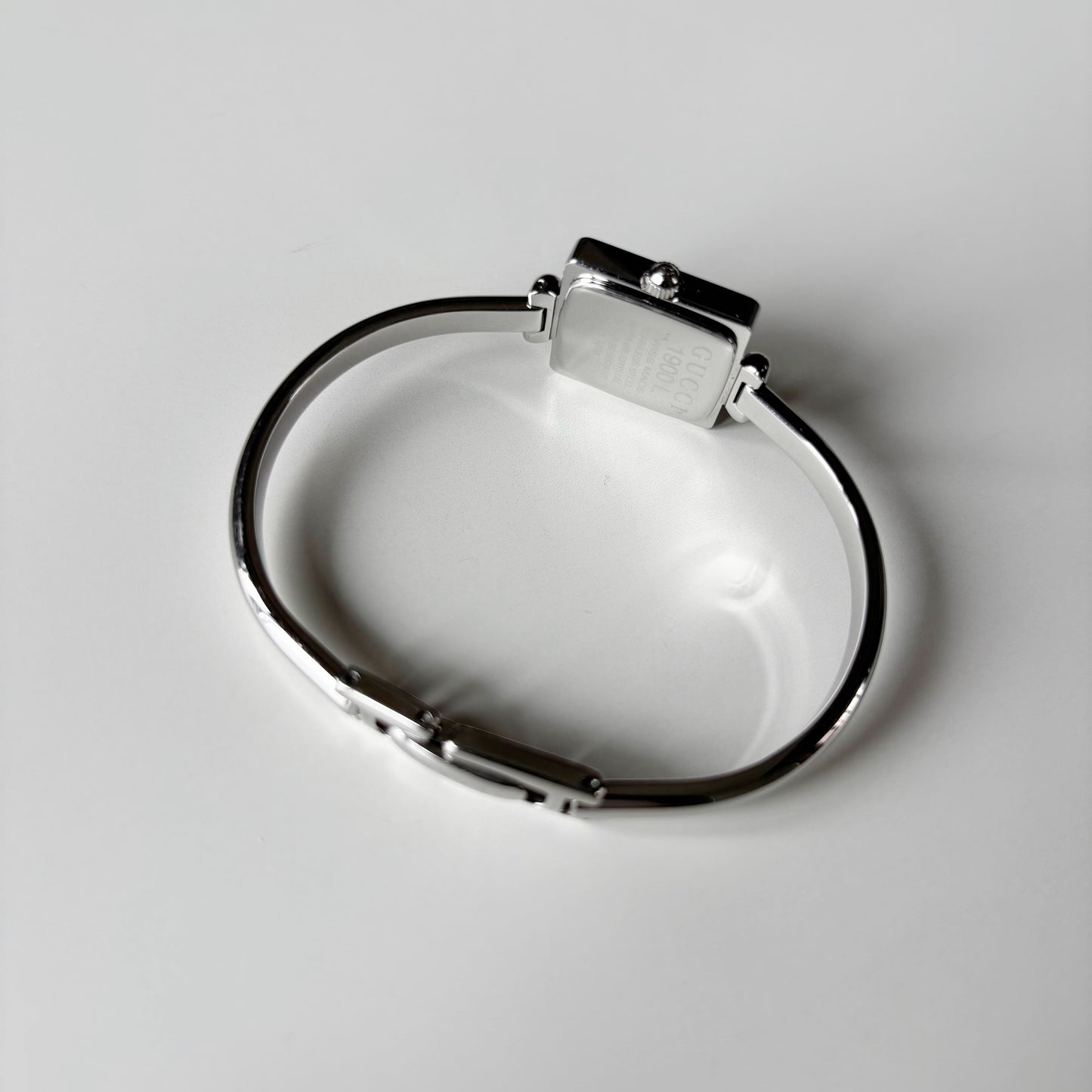 Gucci 1990s Square Dial Silver Bangle Watch