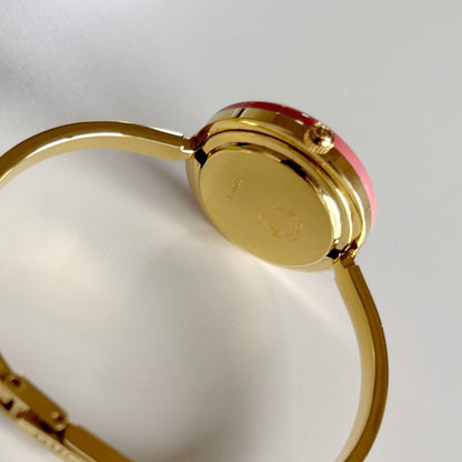 Gucci 1990s Interchangeable Bezel Gold Plated Bangle Watch with 12 bezels, case (Small)