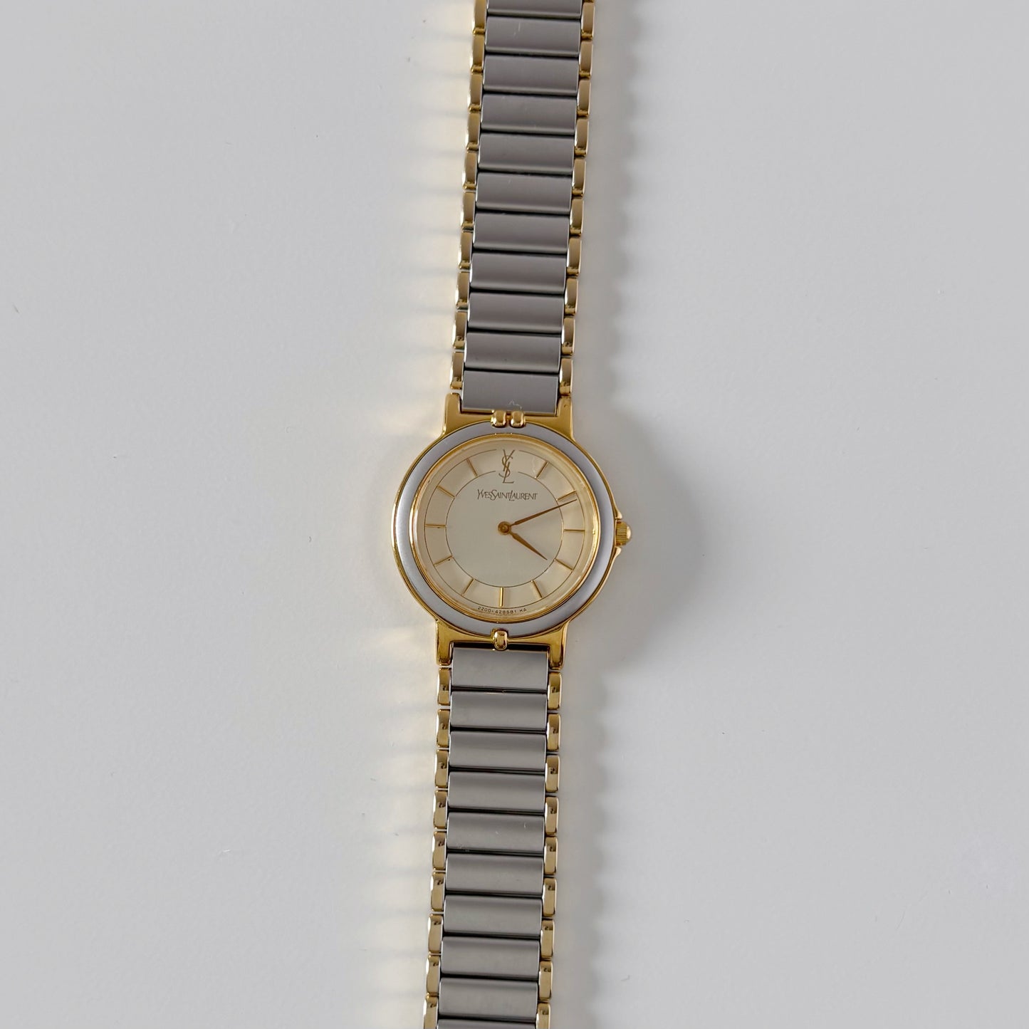 Yves Saint Laurent 1990s Round Dial Two Tone Watch