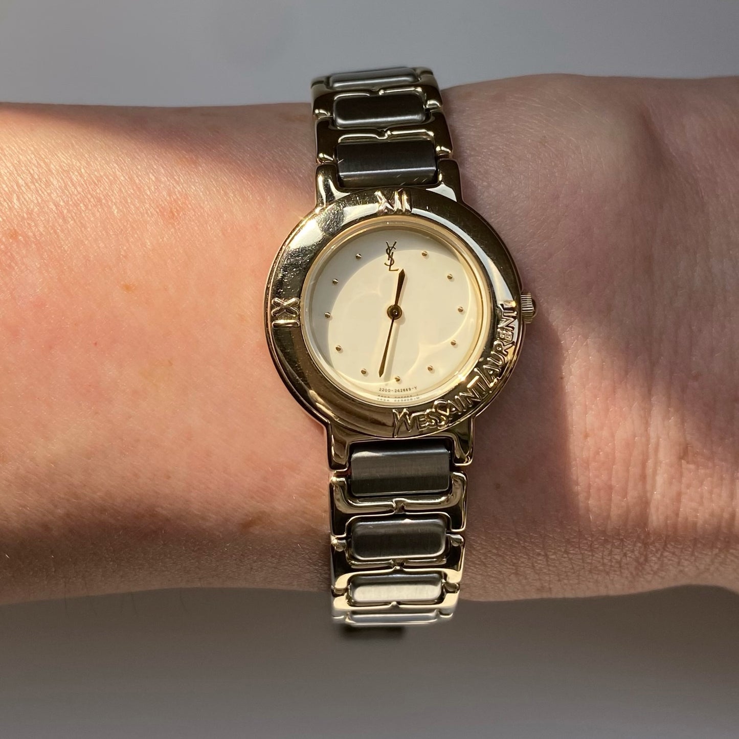 Yves Saint Laurent Round Two Tone Watch