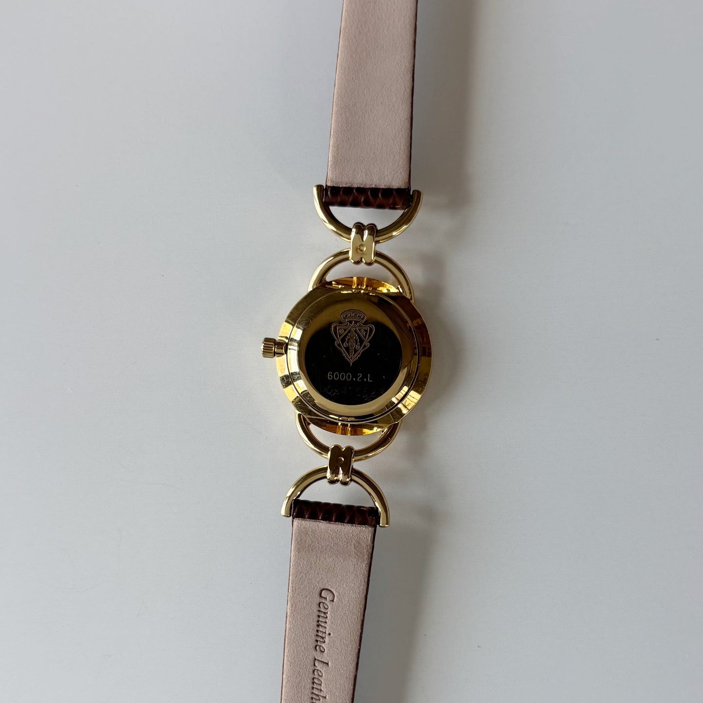 Gucci 1990s Round Dial Horsebit Gold Plated Watch