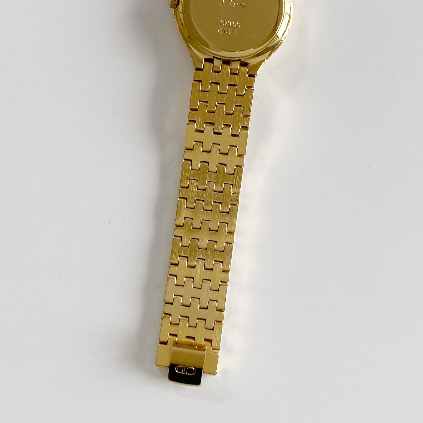 Dior 1990s Date Round Dial Gold Plated Watch