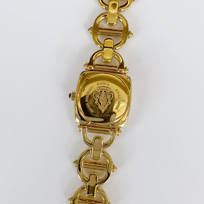 Gucci 1990s Seashell Dial Gold Plated Horsebit Watch