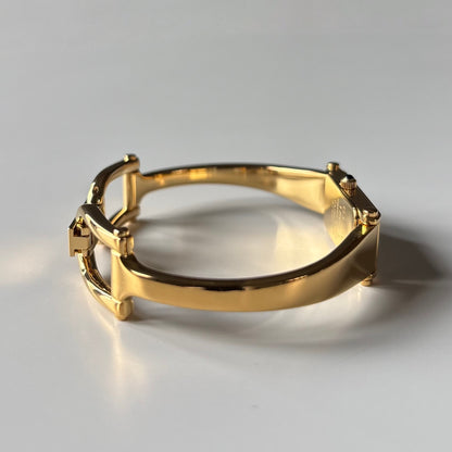 Gucci 1990s Seashell Dial Rectangular Gold-Plated Bangle Watch