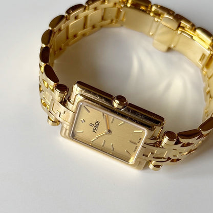 Fendi 1990s Tank Gold Plated Watch Limited Edition (only 2,500 pieces made)