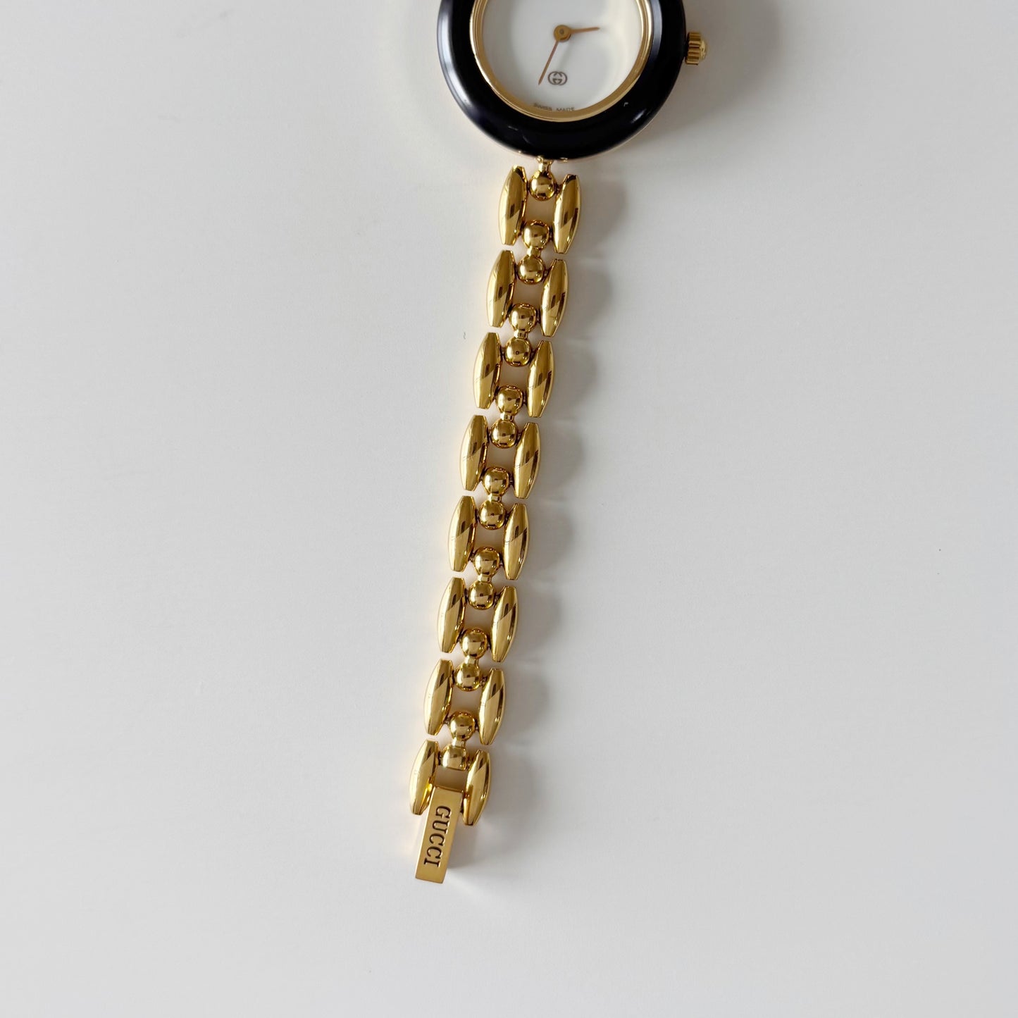 Gucci 1990s Interchangeable Bezel Gold Plated Watch with 6 bezels. case (160mm)