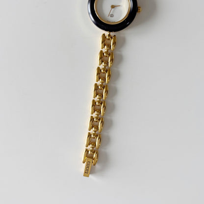 Gucci 1990s Interchangeable Bezel Gold Plated Watch with 6 bezels. case (160mm)