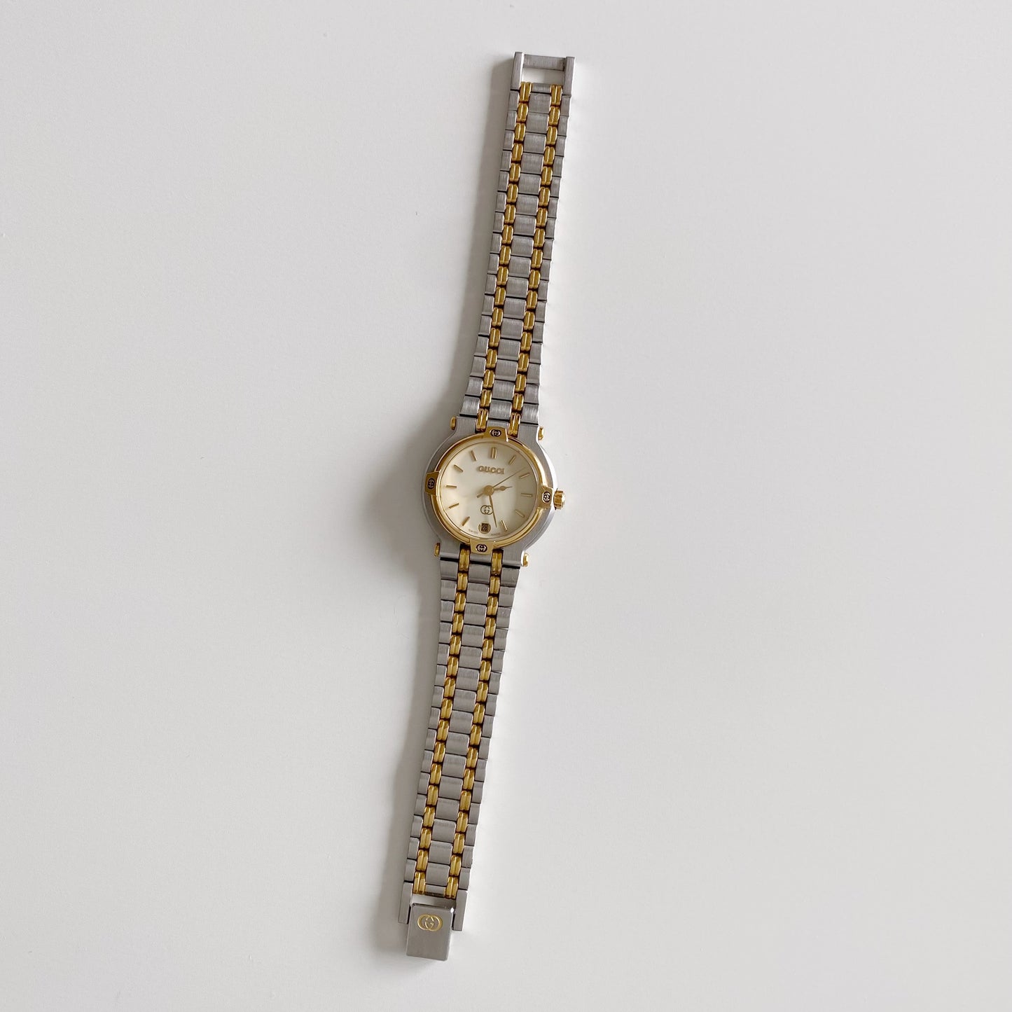 Gucci 1990s Gold Plated Two Tone Watch