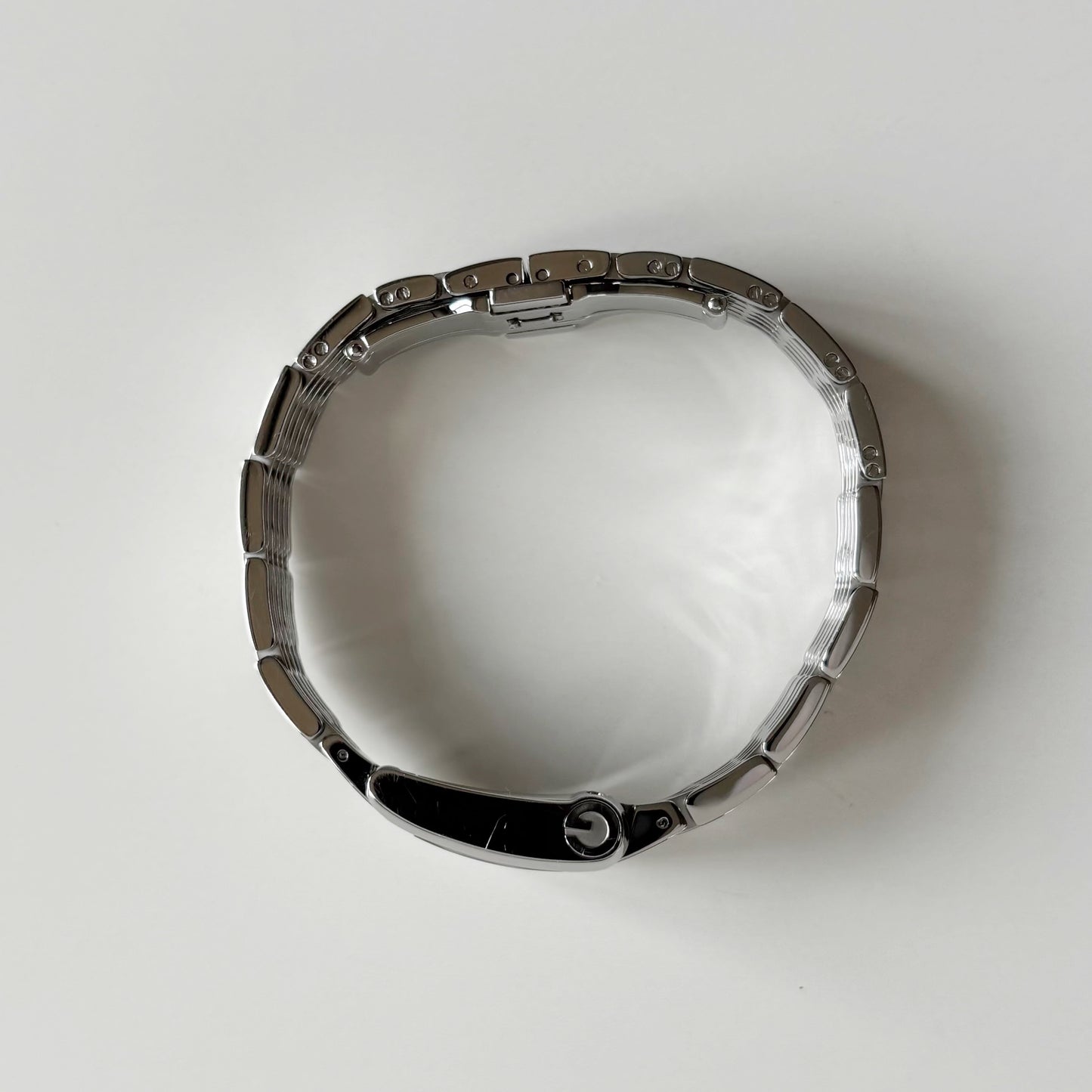 Gucci 1990s Rectangular Dial Silver Watch