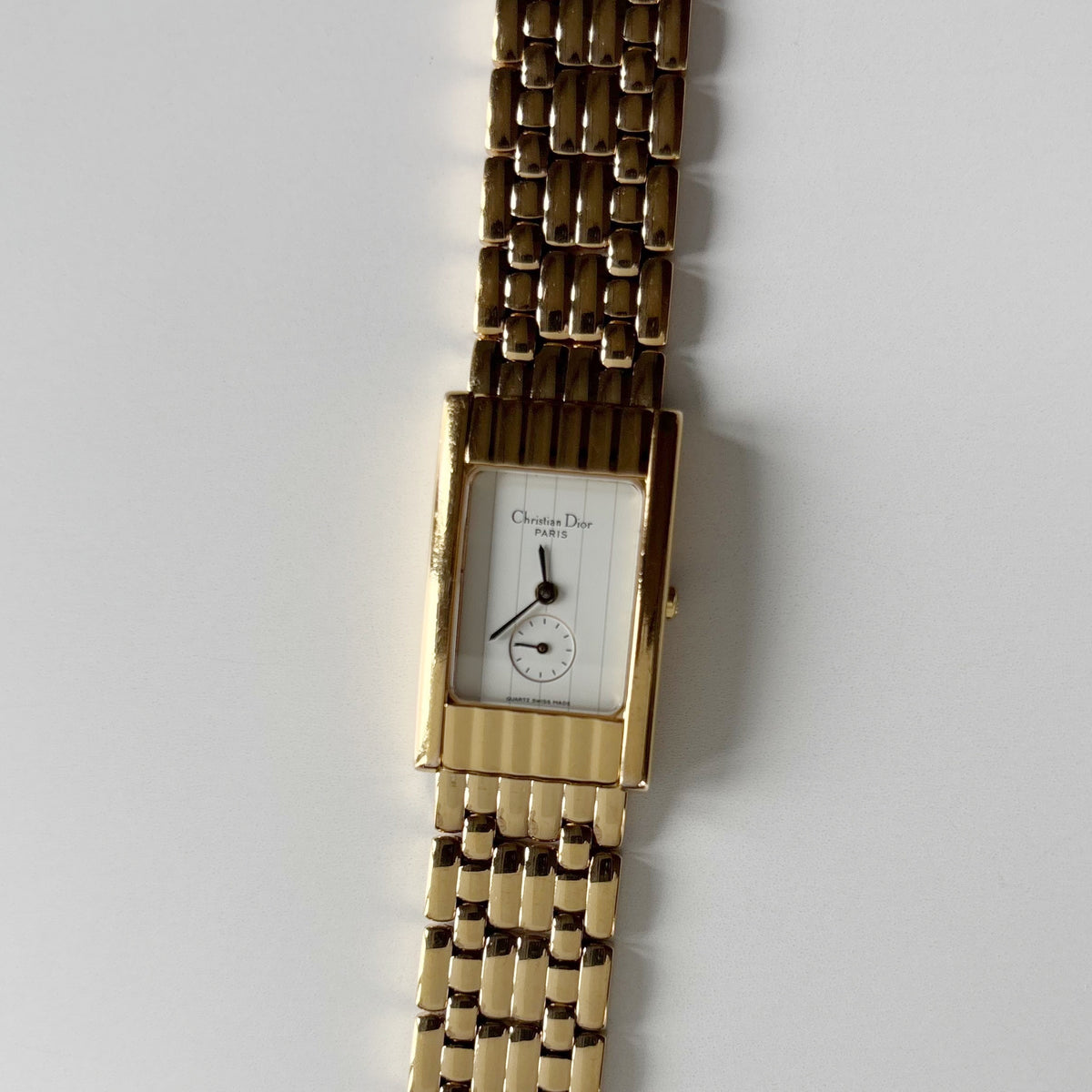 Dior 1990s Sub Second Tank Gold Plated Watch