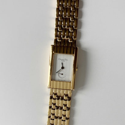 Dior 1990s Sub Second Tank Gold Plated Watch