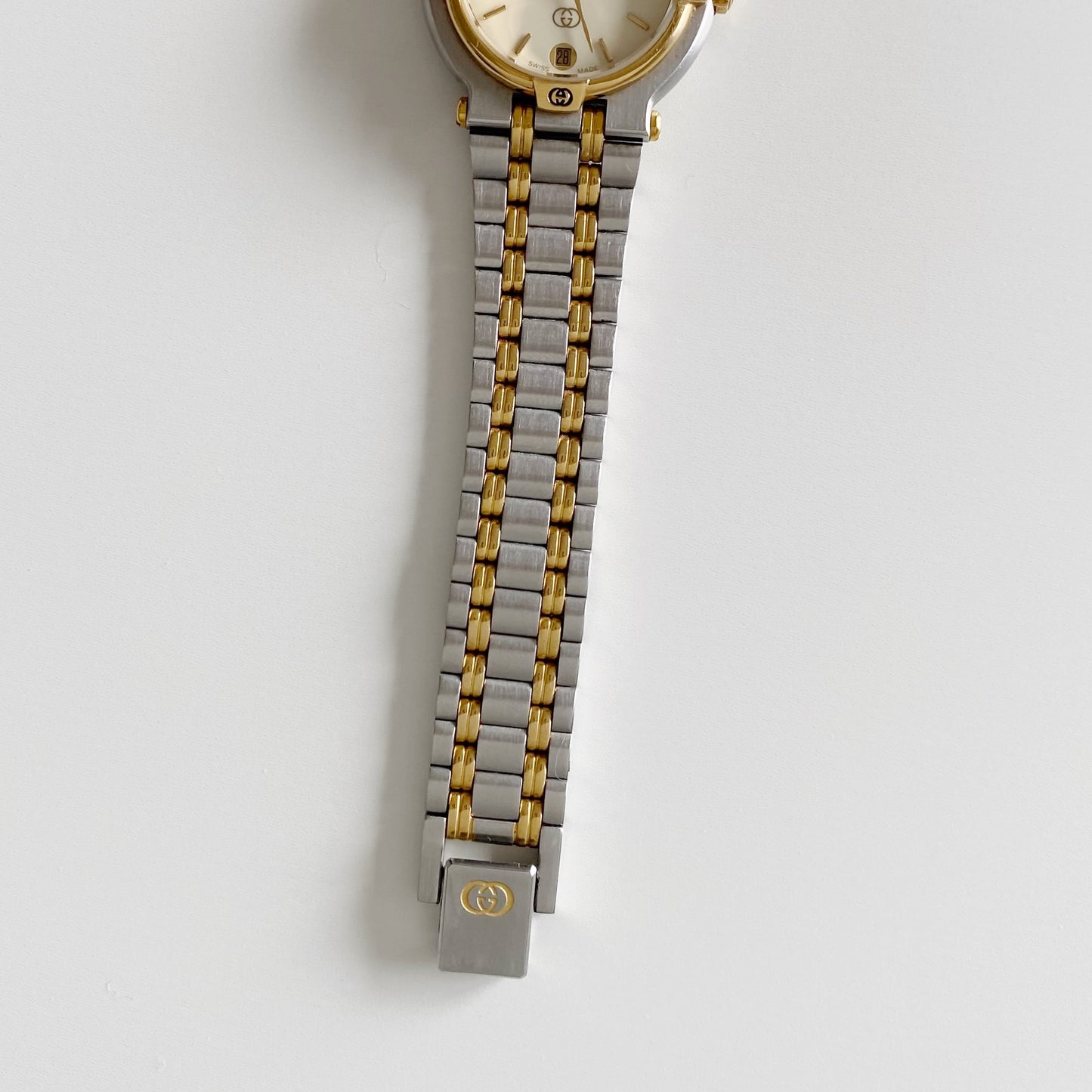 Gucci 1990s Gold Plated Two Tone Watch