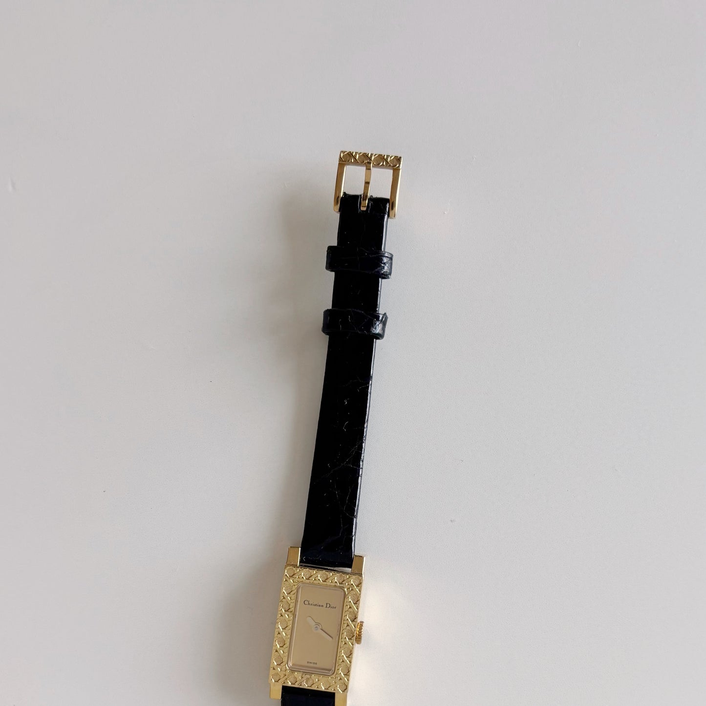 Dior 1990s La Parisienne  18K Solid Gold Case Tank Watch