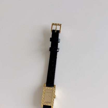 Dior 1990s La Parisienne  18K Solid Gold Case Tank Watch