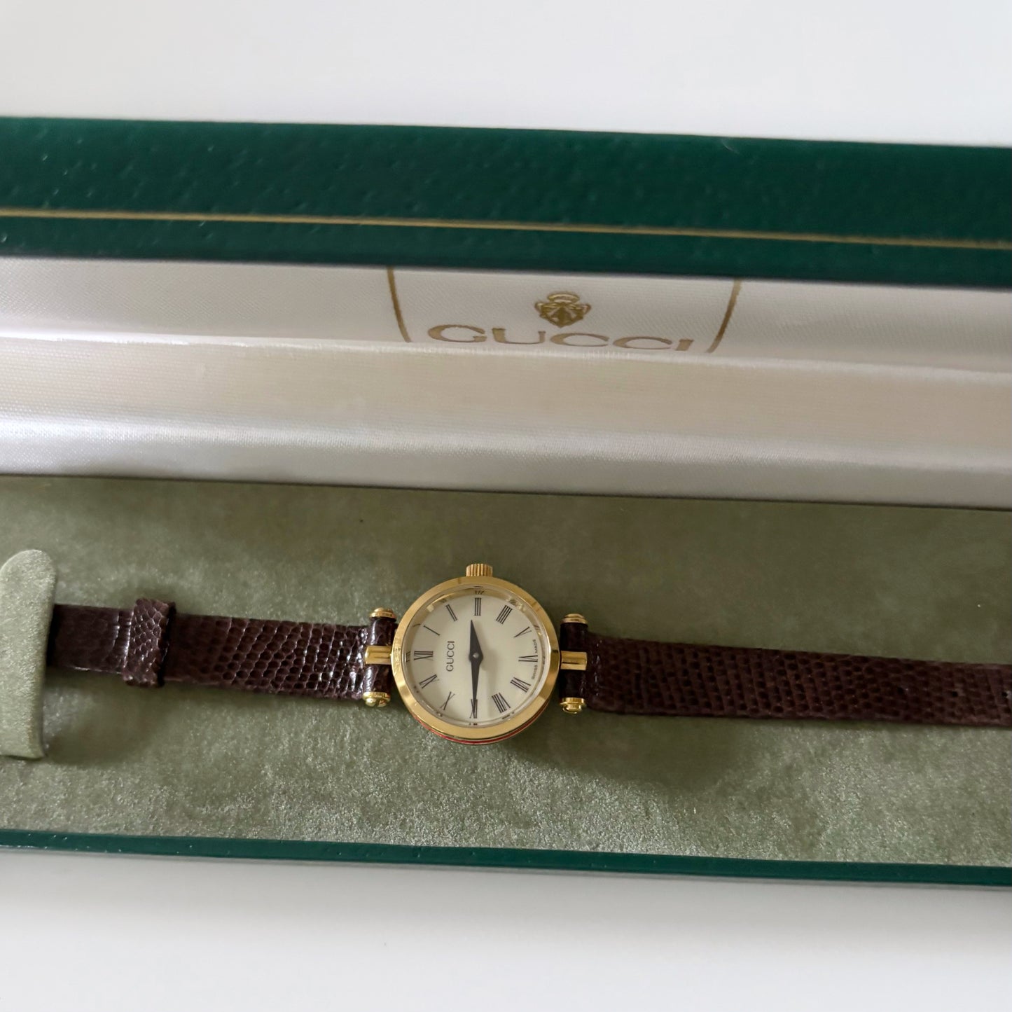Gucci 1990s Gold Plated Round Watch