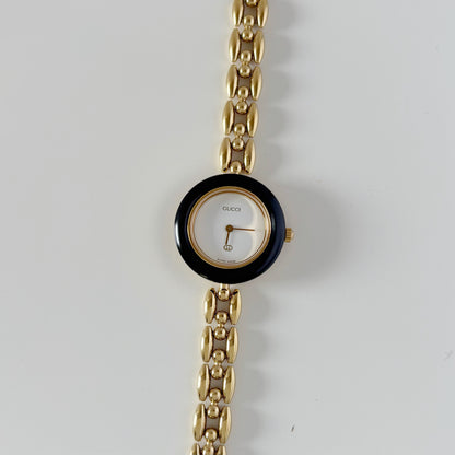 Gucci 1990s Interchangeable Bezel Gold Plated Watch with 6 bezels, Case (160mm)