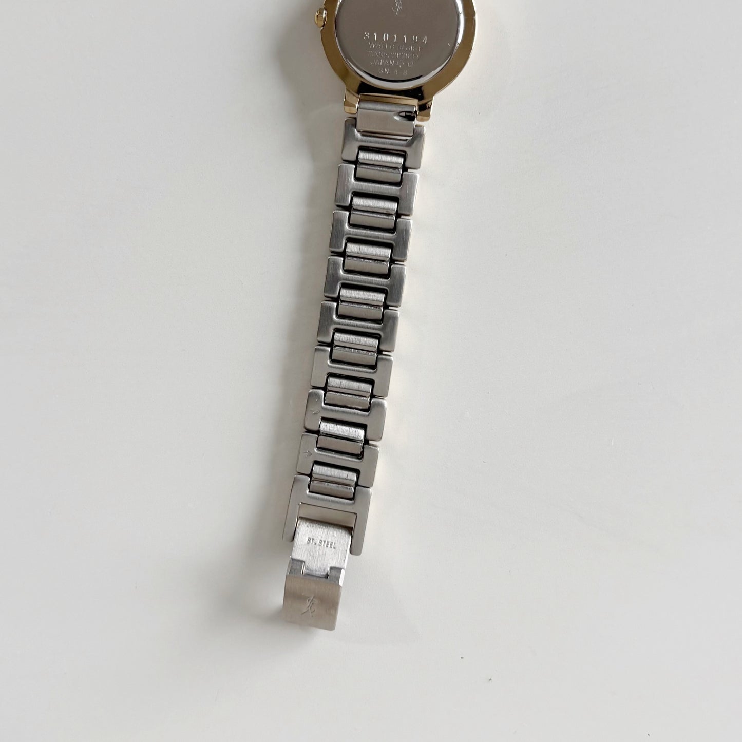 Yves Saint Laurent 1990s Black Dial Gold Plated Two Tone Watch