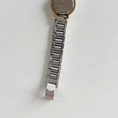 Yves Saint Laurent 1990s Black Dial Gold Plated Two Tone Watch