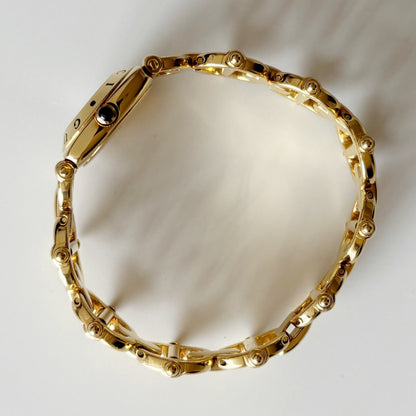 Gucci 1990s Black Dial Gold Plated Watch