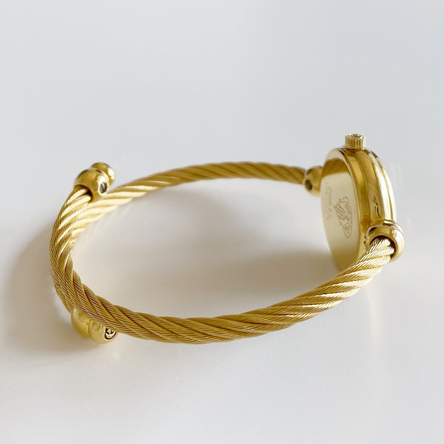 Gucci 1990s Seashell Dial Gold Plated Bangle Watch