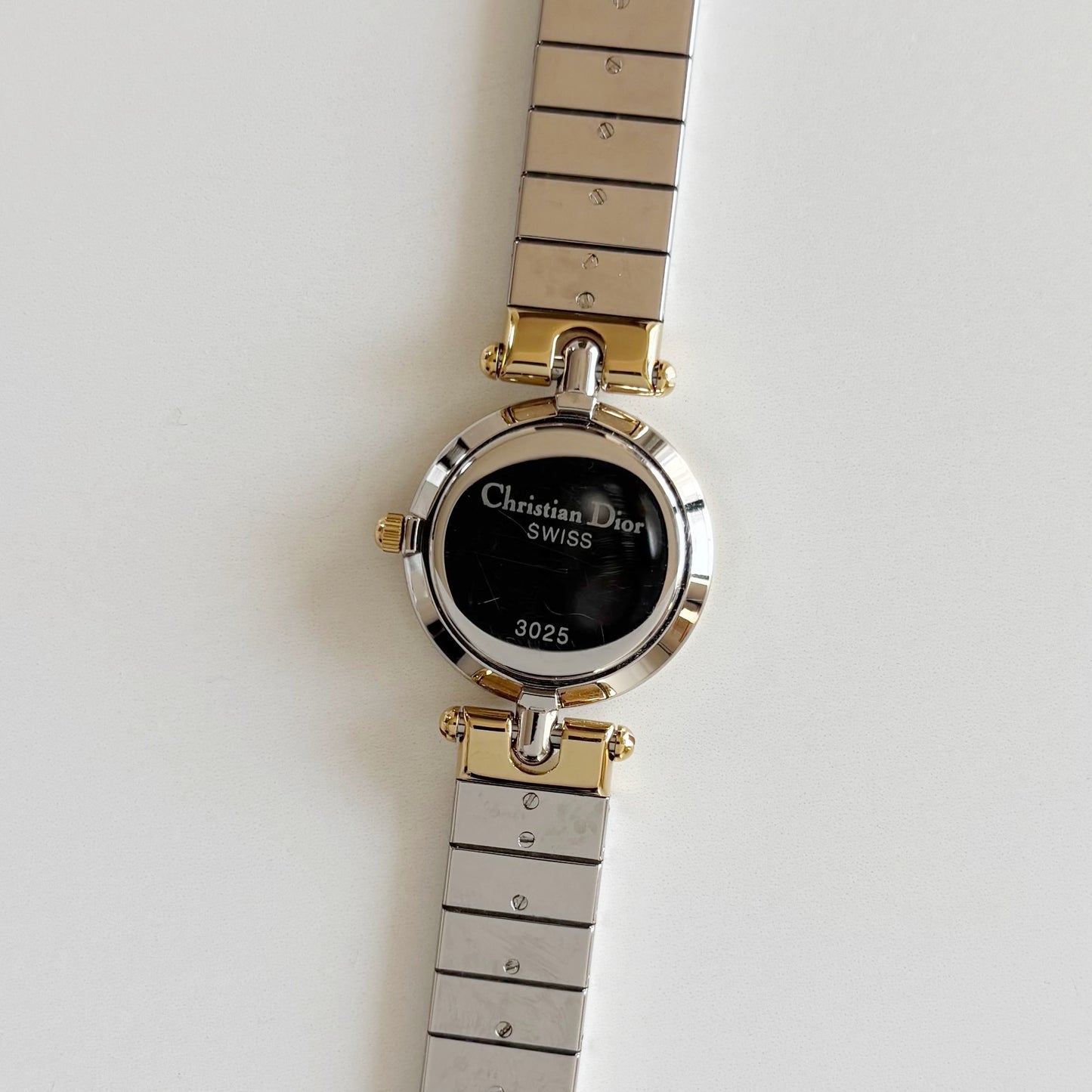 Dior 1990s Round Gold Dial Two Tone Watch