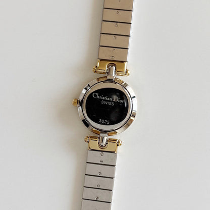 Dior 1990s Round Gold Dial Two Tone Watch