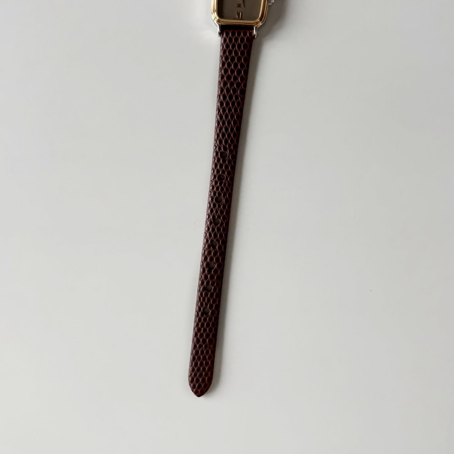Celine 1980s Rectangular Dial Two Tone Watch