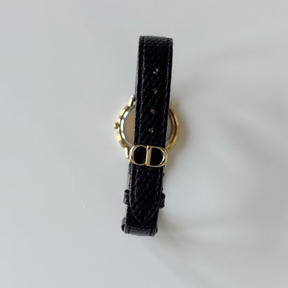 Dior 1990s Seashell Round Dial Gold Plated Watch