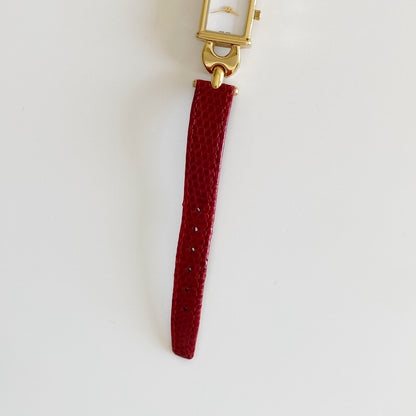 Gucci 1990s Interchangeable Belt Gold Plated Watch with 3 belts, case