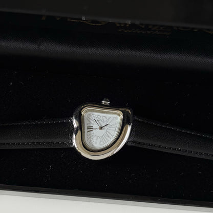 Yves Saint Laurent 1990s Heart Shaped Dial Silver Watch