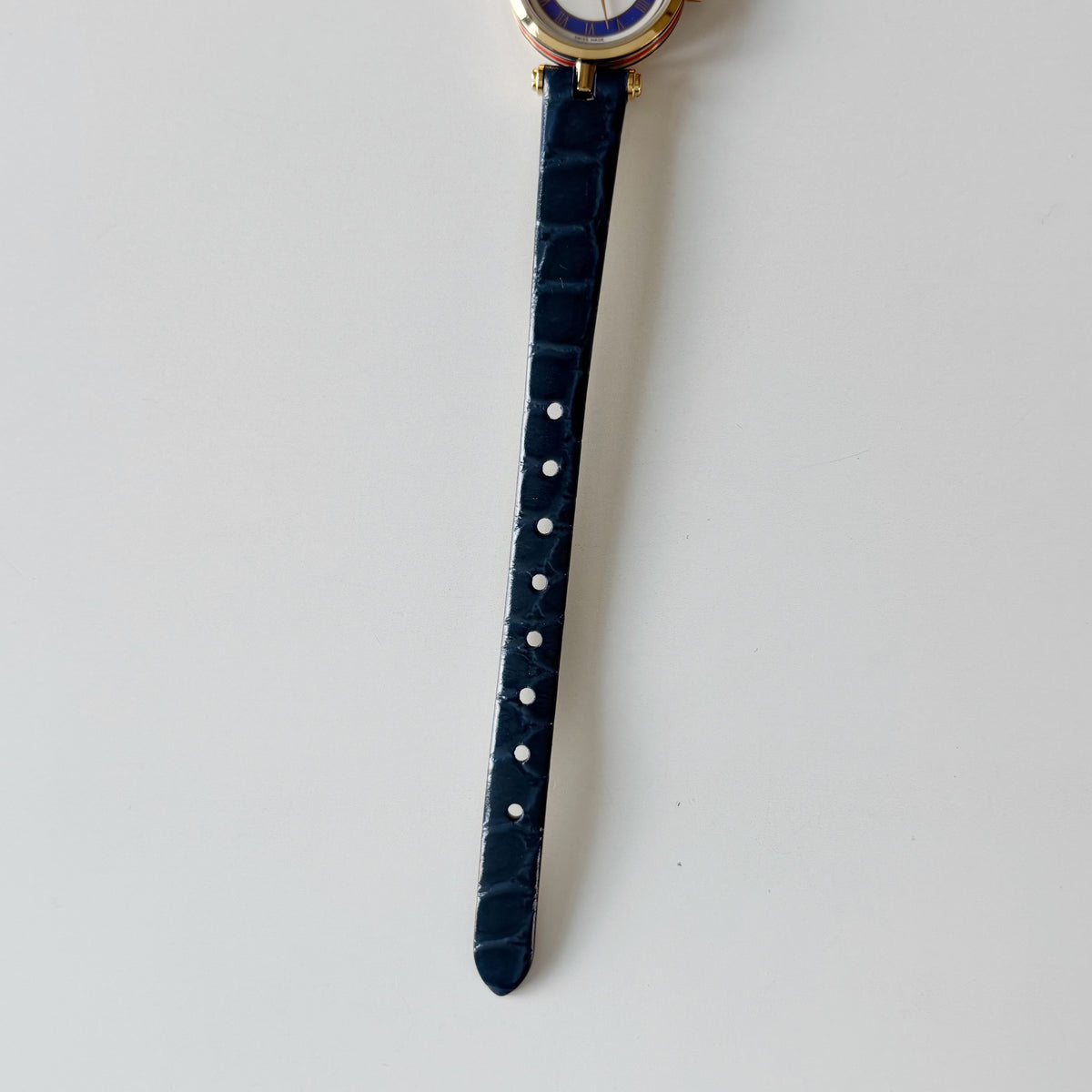 Gucci 1990s Sherry Round Dial Blue Watch