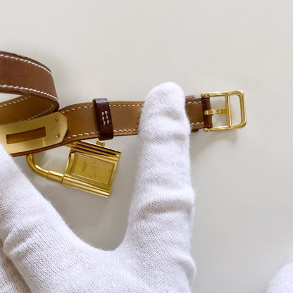 Hermes 1990s Kelly Gold Plated Watch