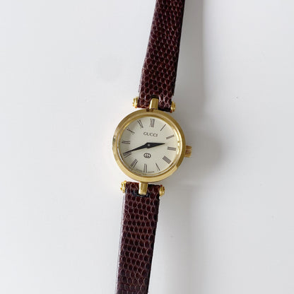 Gucci 1990s Sherry Round Gold Plated Watch