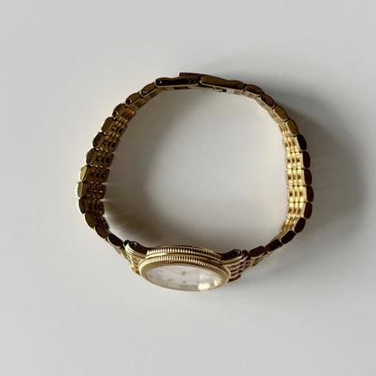 Yves Saint Laurent 1990s Round Dial Gold Plated Watch