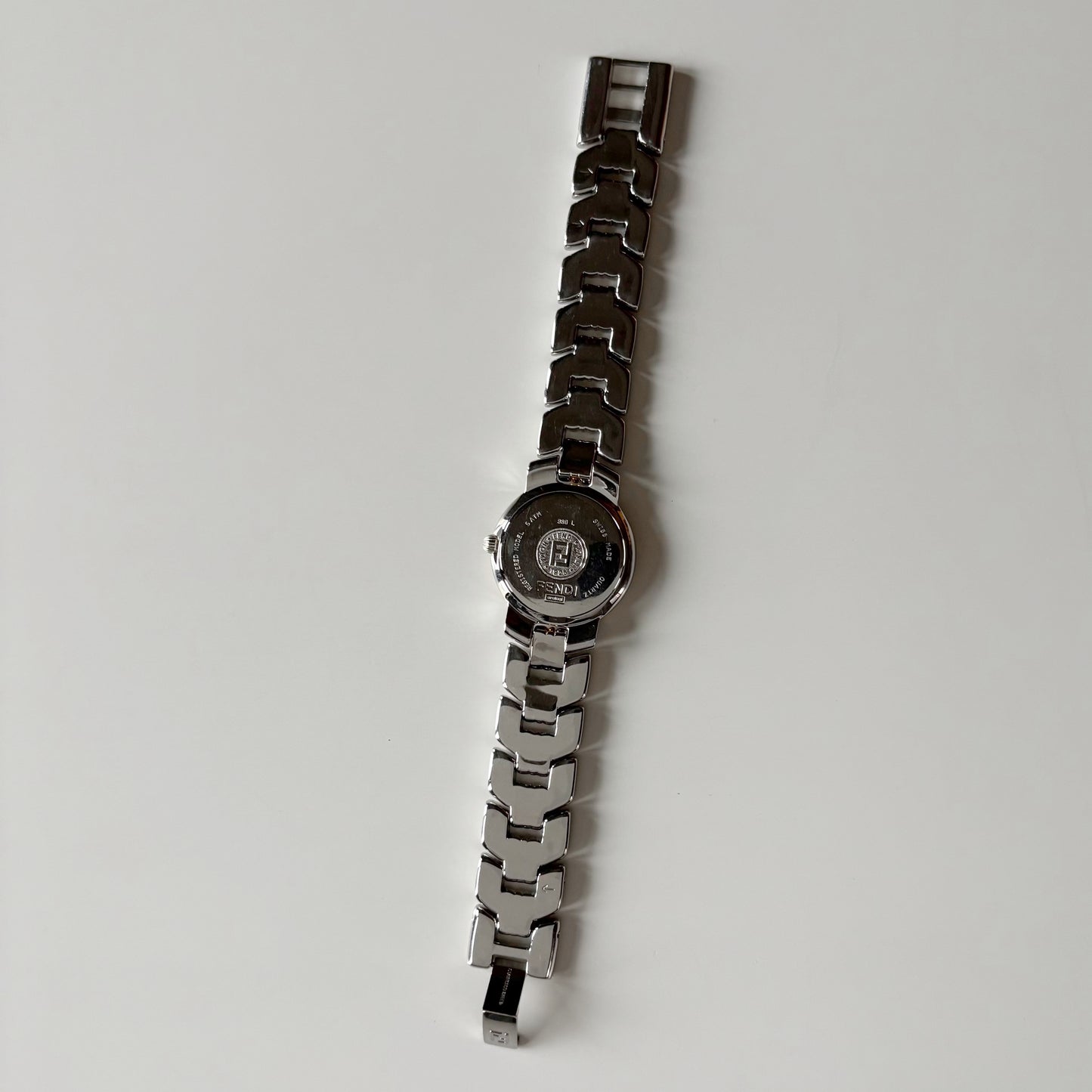 Fendi 1990s Seashell Dial Date Two Tone Watch