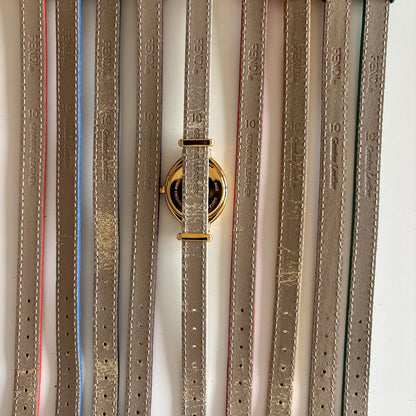 Fendi 1990s Interchangeable Strap Gold Plated Watch with 9 straps, case