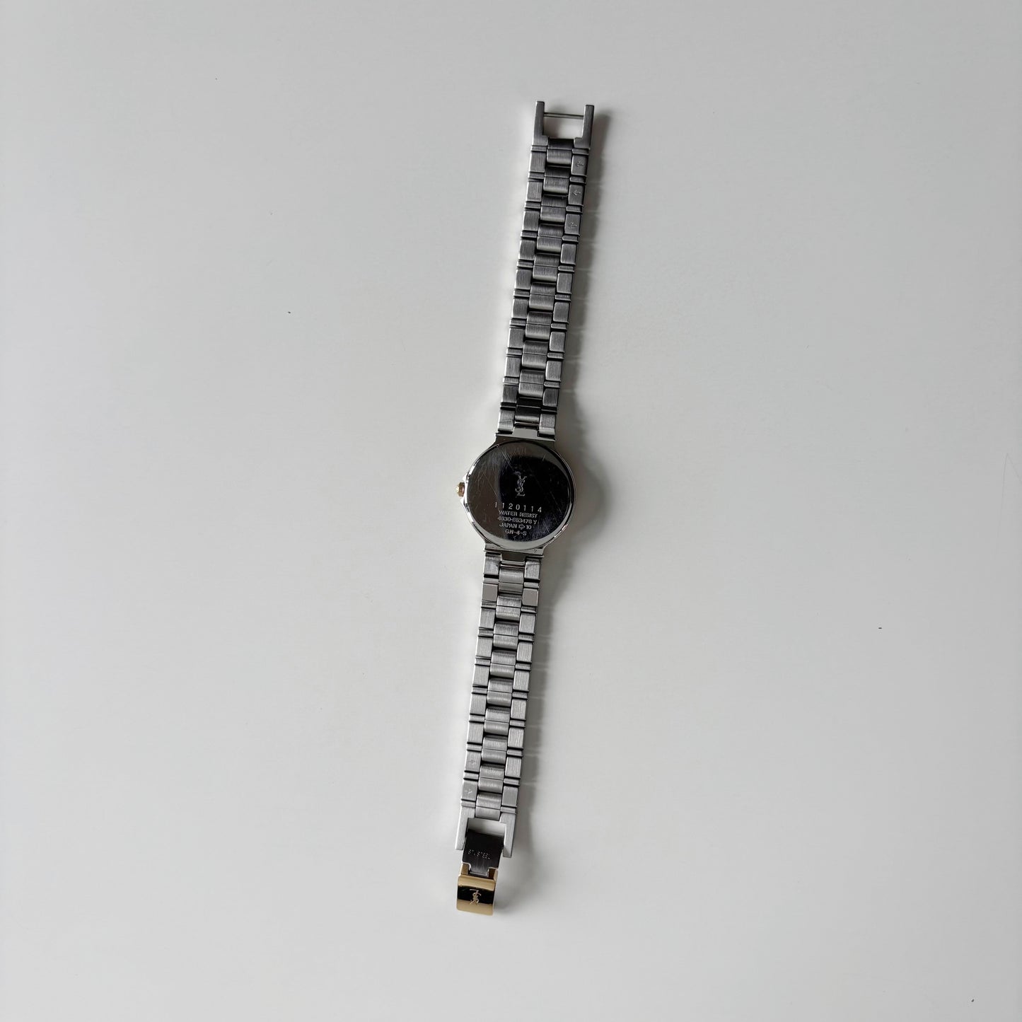 Yves Saint Laurent 1990s Round Dial Two Tone Gold Plated Watch