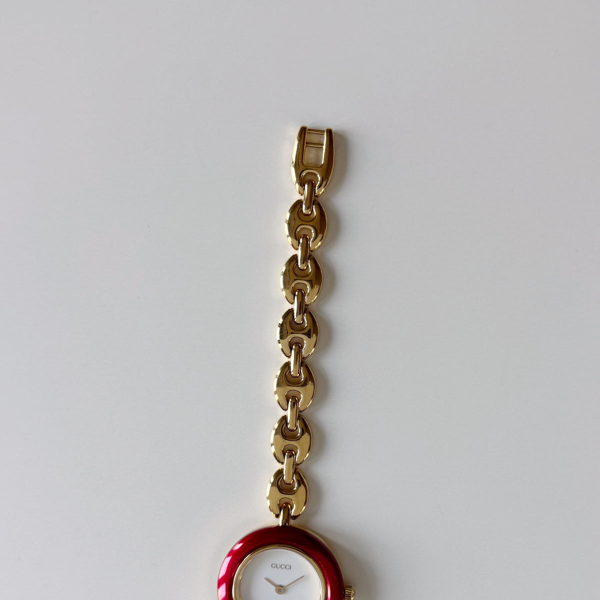 Gucci 1990s Interchangeable Bezel Gold Plated Chain Watch with 6 bezels, case (165mm)