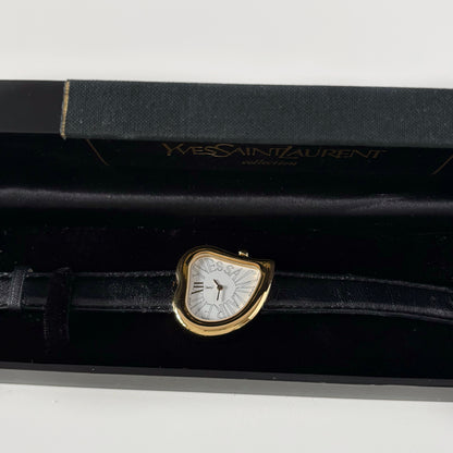 Yves Saint Laurent 1990s Heart Shaped Gold Plated Watch